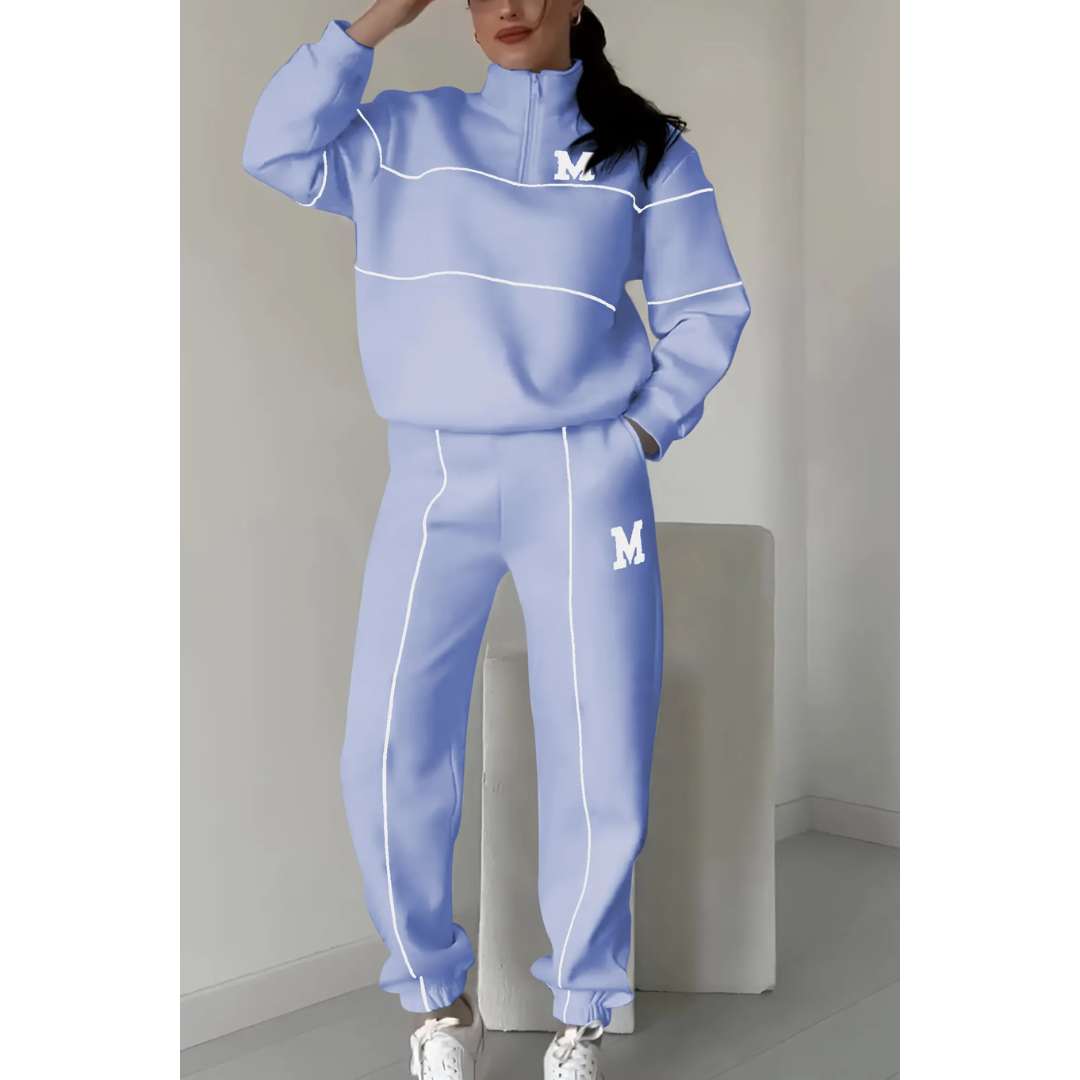 Dames Stijlvolle Cozy Loungewear Casual Set | Relaxte Pasvorm