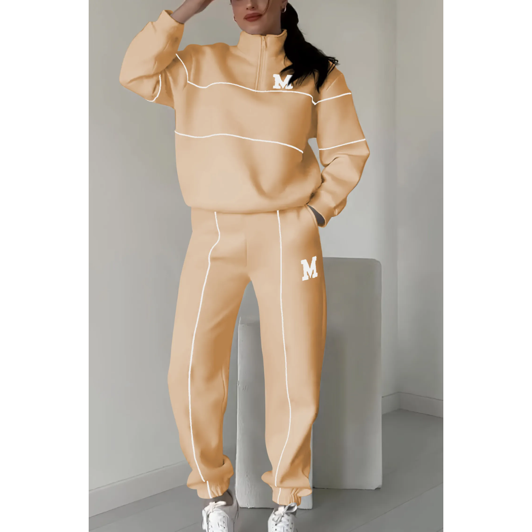 Dames Stijlvolle Cozy Loungewear Casual Set | Relaxte Pasvorm