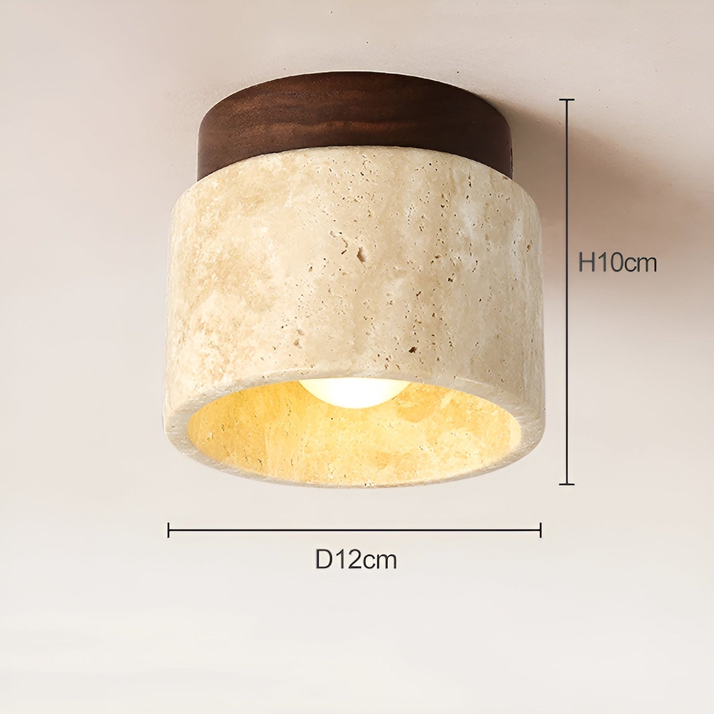 SerenityStone - Geel Marmer Wabi Sabi Japanse Plafondlamp