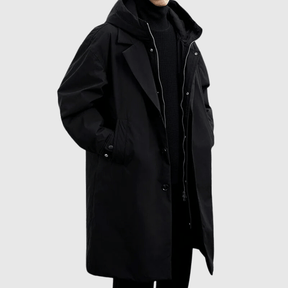 Heren Lange Waterdichte Winterjas met Capuchon | Stijlvolle Trenchcoat
