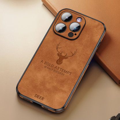 Deer - Luxe Leren iPhone Hoesje met Stijlvol Design en Schokbestendige Bescherming