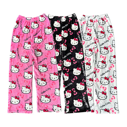 Hello Kitty - Fleece Pyjamabroek voor Koude Nachten