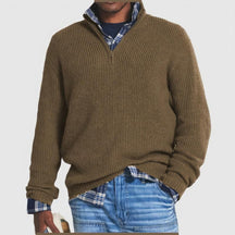 Heren Gebreide Half-Zip Wintertrui | Warme Pullover met Halve Rits