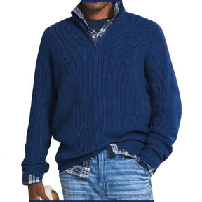 Heren Gebreide Half-Zip Wintertrui | Warme Pullover met Halve Rits
