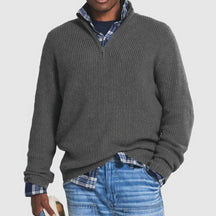 Heren Gebreide Half-Zip Wintertrui | Warme Pullover met Halve Rits