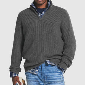 Heren Gebreide Half-Zip Wintertrui | Warme Pullover met Halve Rits