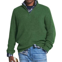 Heren Gebreide Half-Zip Wintertrui | Warme Pullover met Halve Rits