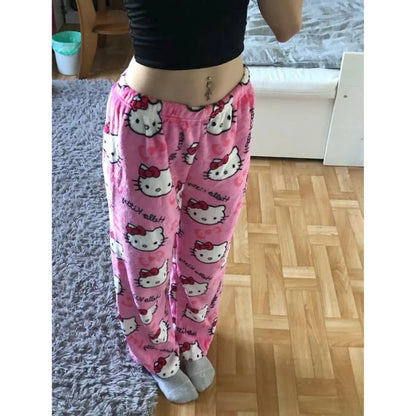 Hello Kitty - Fleece Pyjamabroek voor Koude Nachten