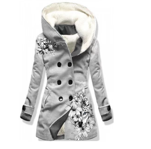 FloralWarm - Dames Jas met Bloemenprint en Fleece Voering