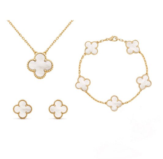 CloverLuxe - Elegant Sieradenset met Ketting, Armband en Oorbellen