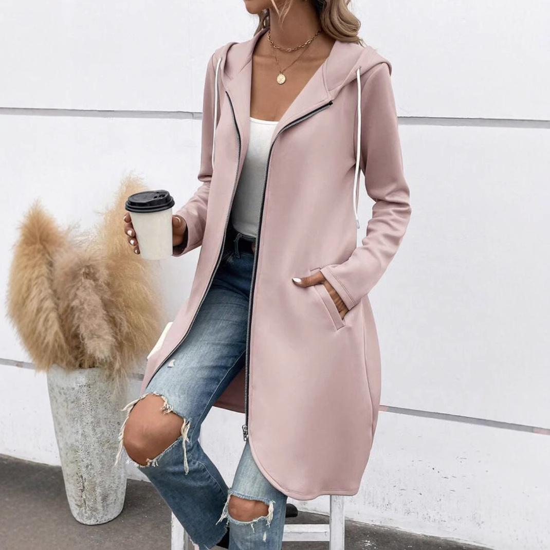 Dames Lange Relaxte Hoodie Jas | Zachte Voering