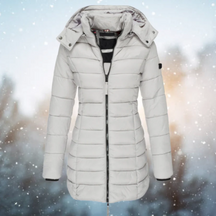 Dames Lange Winter Pufferjas | Getailleerde Gewatteerde Jas