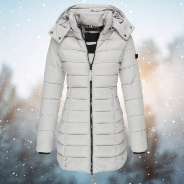 Dames Lange Winter Pufferjas | Getailleerde Gewatteerde Jas