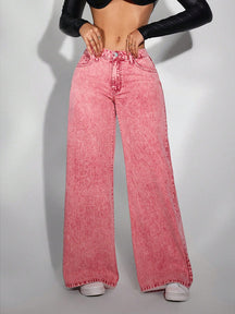 Dames Hoge Taille Wijde Pijpen Jeans | Relaxte Pasvorm