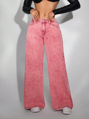 Dames Hoge Taille Wijde Pijpen Jeans | Relaxte Pasvorm
