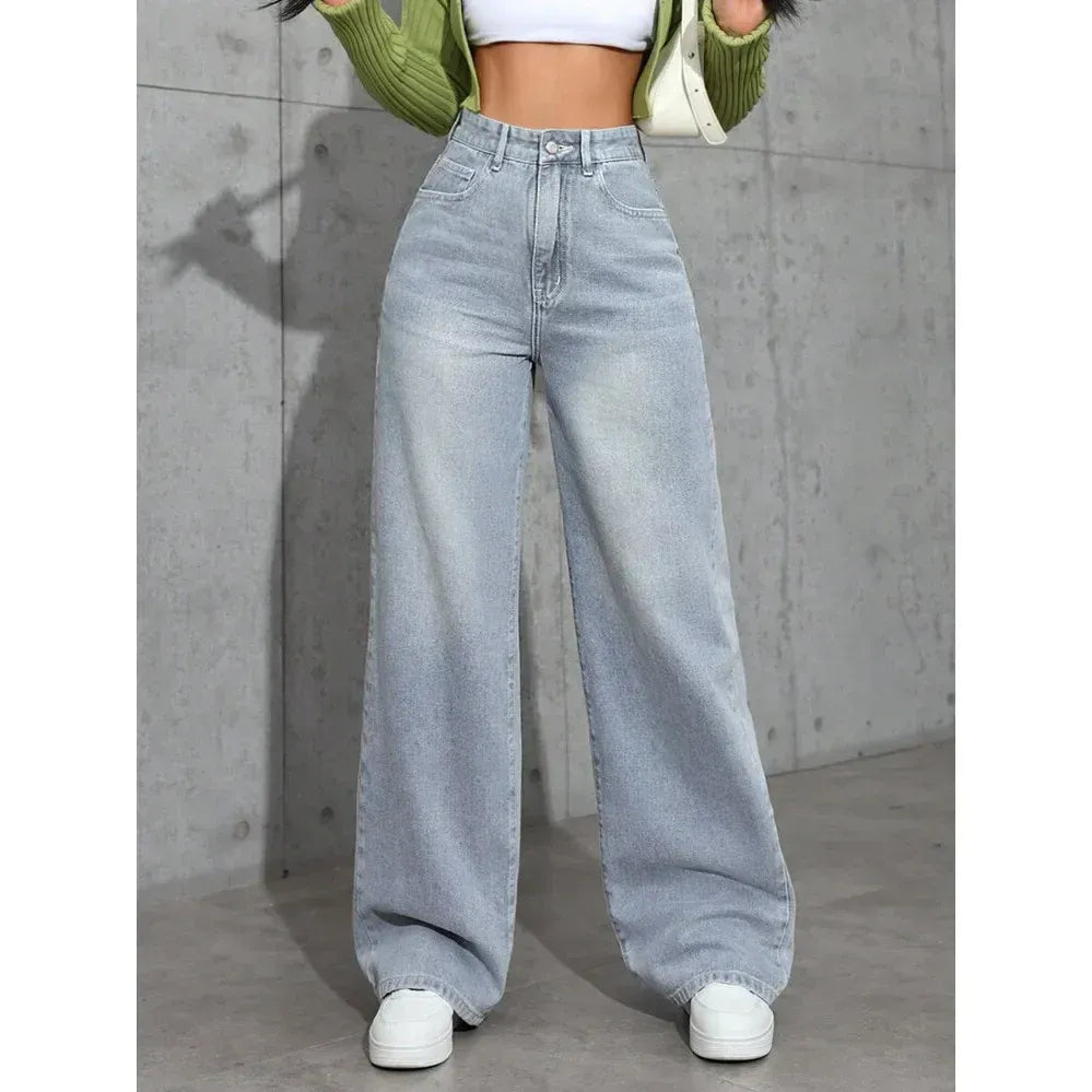 Dames Hoge Taille Wijde Pijpen Jeans | Relaxte Pasvorm