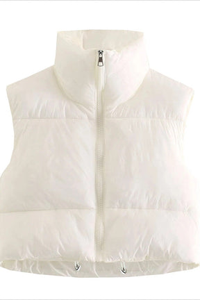 Dames Gewatteerde Cropped Puffervest | Hoge Hals & Stijlvol