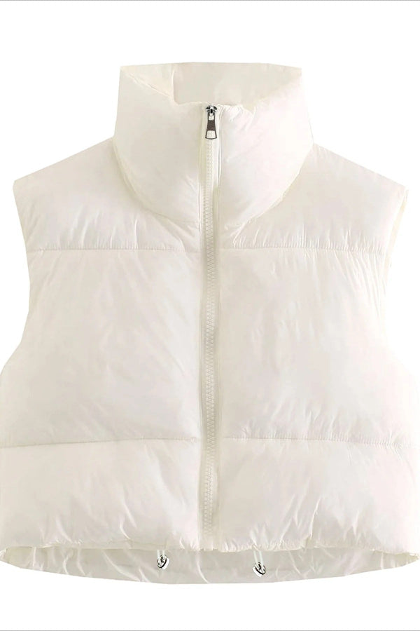 Dames Gewatteerde Cropped Puffervest | Hoge Hals & Stijlvol