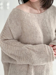 Dames Oversized Off-Shoulder Trui | Relaxed Grofgebreide Stijl