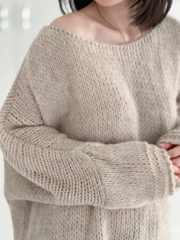 Dames Oversized Off-Shoulder Trui | Relaxed Grofgebreide Stijl