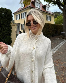Dames Oversized Knop Trui | Ontspannen Dagelijkse Wear