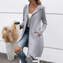 Dames Lange Relaxte Hoodie Jas | Zachte Voering