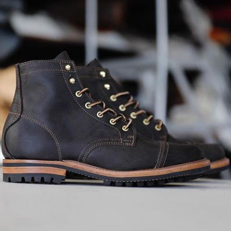 Heren Robuuste Zool Veterboots | Lage Hak