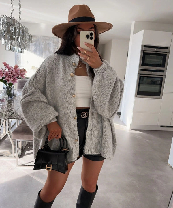 Dames Oversized Knop Trui | Ontspannen Dagelijkse Wear