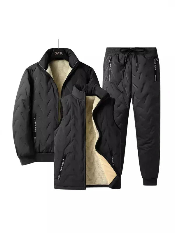 Heren Geïsoleerde Gewatteerde 3‑Delige Set | Jas, Bodywarmer & Broek