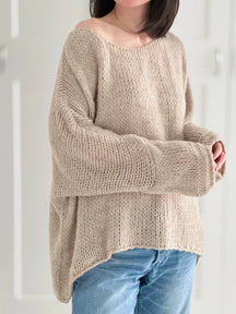 Dames Oversized Off-Shoulder Trui | Relaxed Grofgebreide Stijl