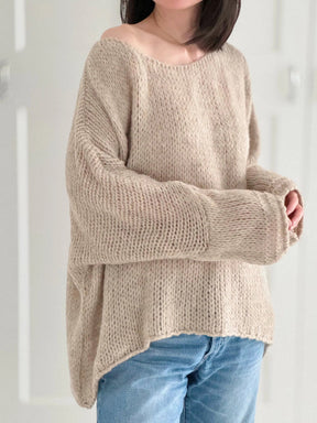 Dames Oversized Off-Shoulder Trui | Relaxed Grofgebreide Stijl