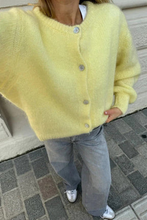 Dames Gebreide Knopen Cardigan | Ontspannen Pasvorm