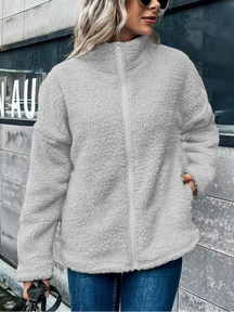 Dames Oversized Mantel Opstaande Kraag | Rits Voor