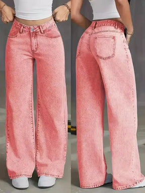 Dames Hoge Taille Wijde Pijpen Jeans | Relaxte Pasvorm