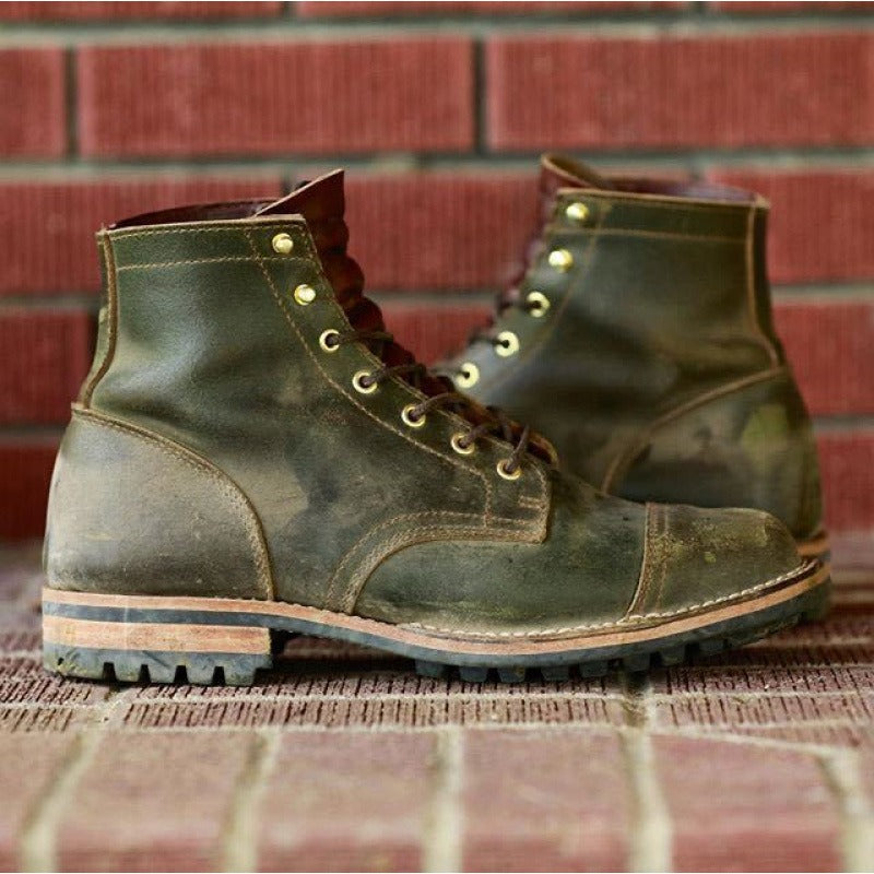Heren Robuuste Zool Veterboots | Lage Hak