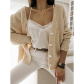 Dames Oversized V-Hals Vest | Moeiteloze laag