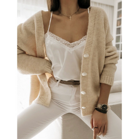 Dames Oversized V-Hals Vest | Moeiteloze laag