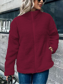 Dames Oversized Mantel Opstaande Kraag | Rits Voor