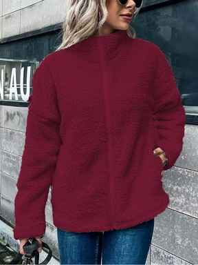Dames Oversized Mantel Opstaande Kraag | Rits Voor