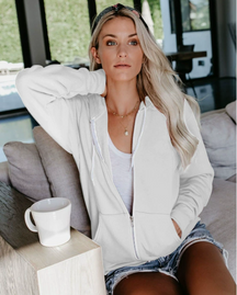 Dames Relaxte Rits Hoodie Trui | Casual Comfort