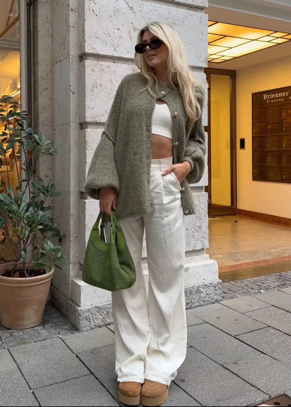 Dames Oversized Knop Trui | Ontspannen Dagelijkse Wear
