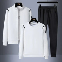 Heren Athleisure Set in Relaxte Pasvorm | Zachte Gebreide 3-Delige Trainingsset