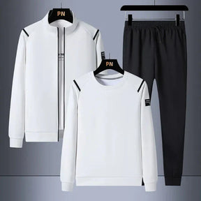 Heren Athleisure Set in Relaxte Pasvorm | Zachte Gebreide 3-Delige Trainingsset