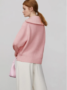 Dames Pullover Trui met Hoge Ritskraag | Relaxte Pasvorm & Geribde Afwerking