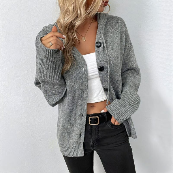 Dames Casual Gebreid Vest met Capuchon | Relaxed Fit Cardigan