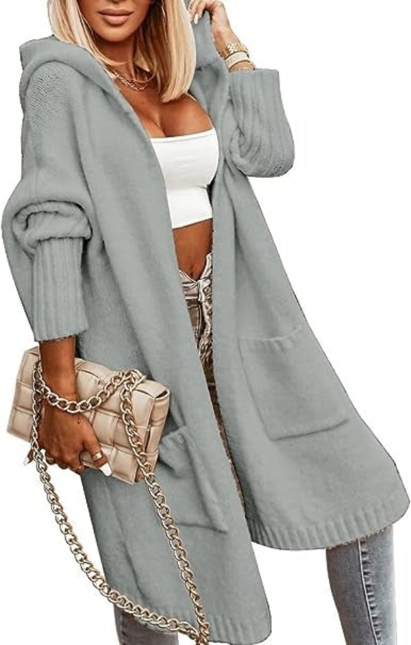 Dames Hooded Oversized Open Cardigan | Lange & Stijlvol
