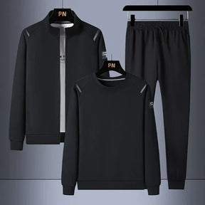 Heren Athleisure Set in Relaxte Pasvorm | Zachte Gebreide 3-Delige Trainingsset