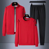 Heren Athleisure Set in Relaxte Pasvorm | Zachte Gebreide 3-Delige Trainingsset