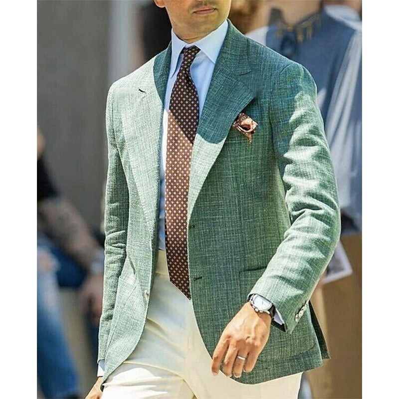 Heren Slim Fit Dubbel Borst Blazer | Tweeknoops Notch Revers