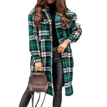 Dames Oversized Geruite Jas | Lange Casual Coat